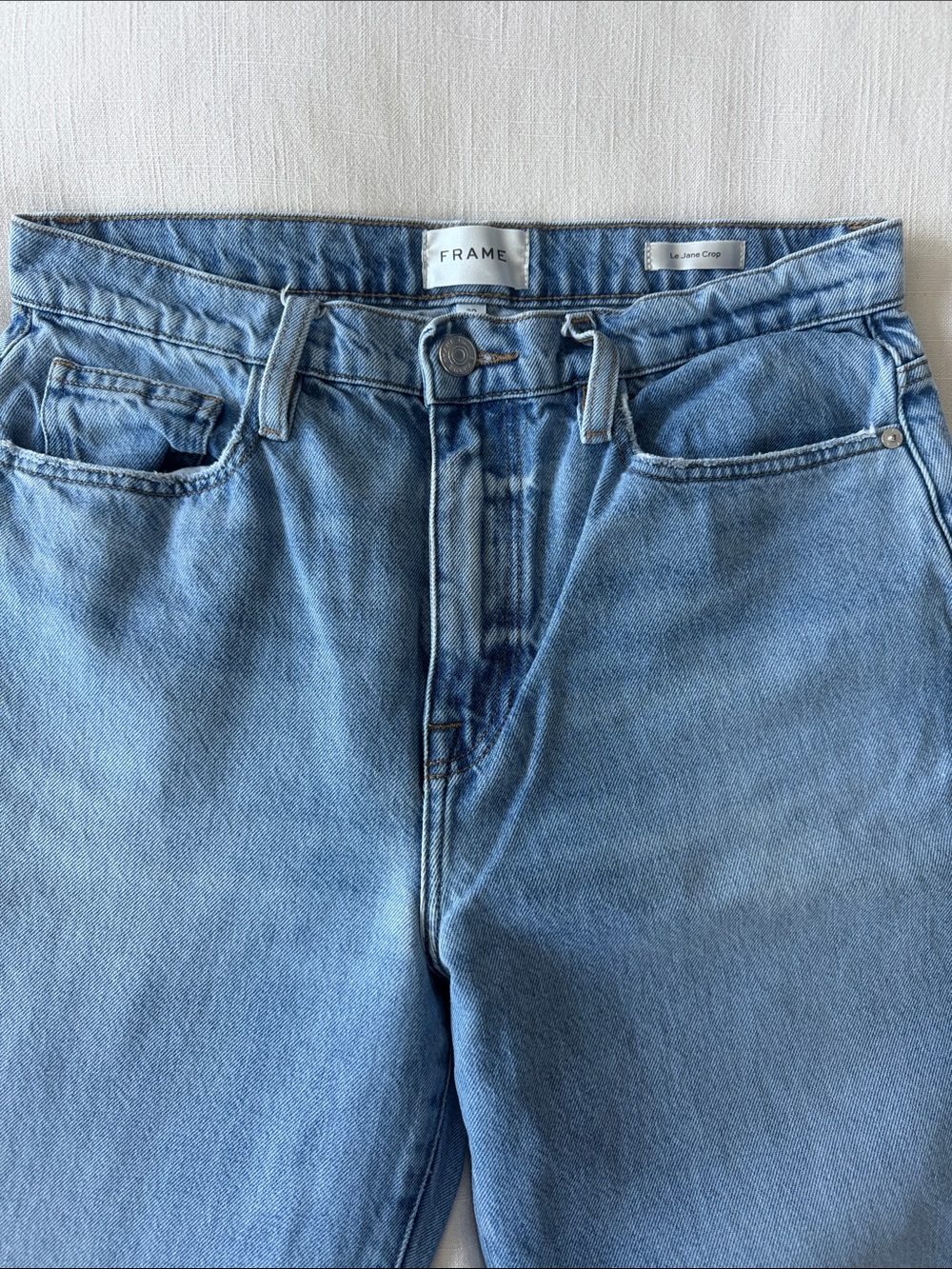 FRAME Le Jane Crop Straight Leg Jeans Size 29 Light Wash